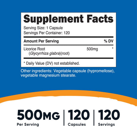 Nutricost Licorice Root 500Mg, 120 Capsules - Non-Gmo, Gluten Free Herbal Supplement
