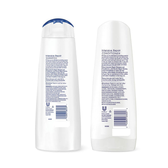 Dove Intensive Repair Nourishing Shampoo and Conditioner Set, 12 Oz