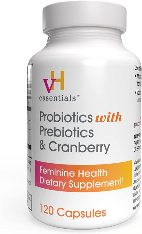 Vh Essentials Probiotics with Prebiotics and Cranberry Feminine Health Supplement - 240 Capsules (544-36) (2Pack)