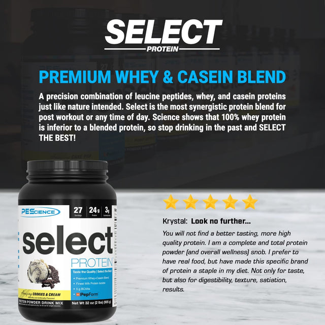 Pescience Select Protein, Cookies and Cream, 27 Serving, Premium Whey and Casein Blend