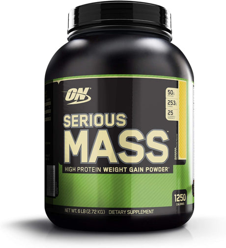 Optimum Nutrition Serious Mass, Protein Powder Supplement, Banana, 6 Lb (2.72 Kg)