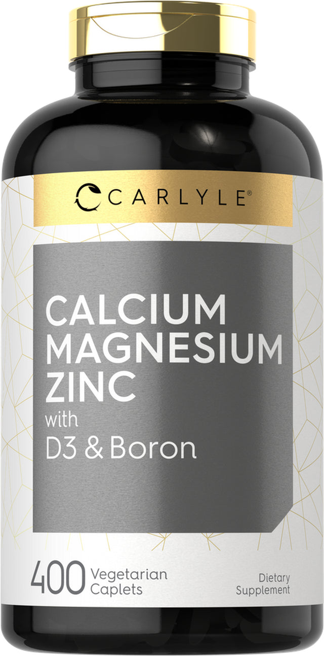 Calcium Magnesium Zinc | 400 Caplets | Vegetarian Formula | by Carlyle