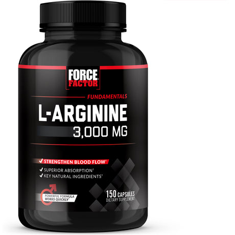Force Factor L-Arginine 3000 MG, Circulation Boost - 150 Capsules