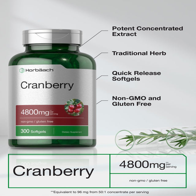 Cranberry Supplement | 4800Mg | 300 Softgels | by Horbaach