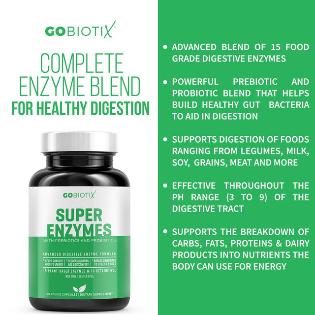 Super Enzymes by Gobiotix | Supports Digestion, Lactose Absorption & Leaky Gut Prevention