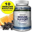 Emergency Immune Support & Probiotic with Elderberry & Vitamin C - 10 Immune Boosting Ingredients. Powerful Antioxidant, Supports Digestive Health.