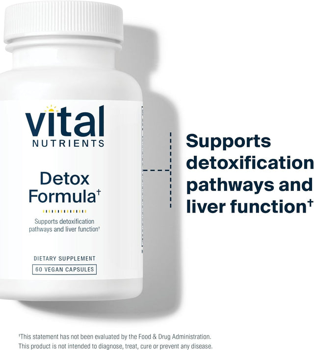 Vital Nutrients - Detox Formula - Specially Designed Formula for Liver and Detoxification Support - 60 Vegetarian Capsules per Bottle