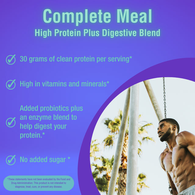 Carefast Complete Meal Replacement Powder Shake Drink Mix - Chocolate Flavored - 30G of Plant & Dairy Based Natural Protein - 20 Vitamins & Minerals - Delicious Healthy Low Carb Lean Diet Smoothie