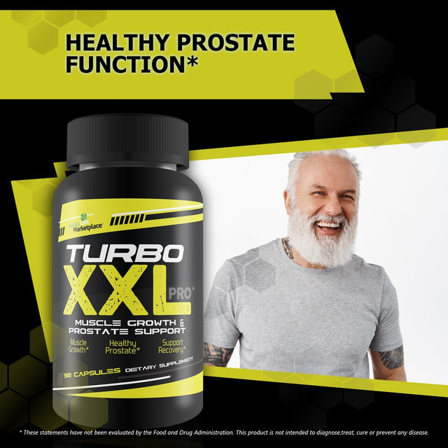 Turbo XXL Pro Muscle Growth & Prostate Support - Support Reduced Inflammation & Healthy Blood Flow - Aid Prostate Health & Muscle Recovery - Multi-Vitamin, Mineral, & Herbal Formula - Maximum Strength