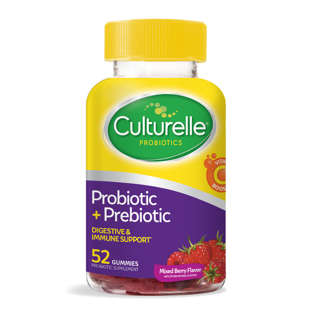 Culturelle Daily Probiotic + Prebiotic Gummies for Women & Men, Naturally-Sourced, Vegan, Berry Flavor, 52 Count