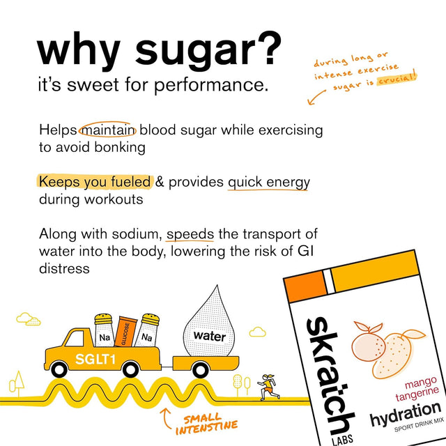 Skratch Labs Hydration Powder | Sport Drink Mix | Electrolytes Powder for Exercise, Endurance, and Performance | Mango + Tangerine | 20 Servings | Non-Gmo, Vegan, Kosher