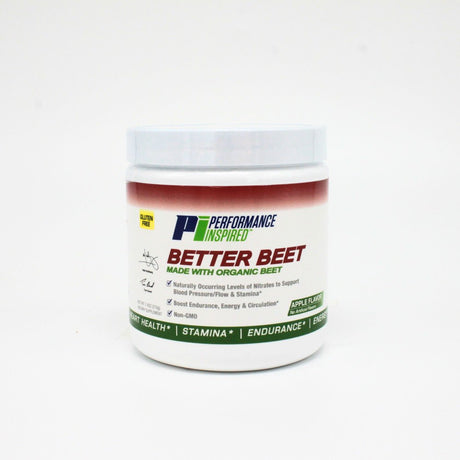 Performance Inspired Nutrition - Better Beet Powder - 100% Organic Beet – Boost Nitric Oxide – Apple Flavor - 30 Servings