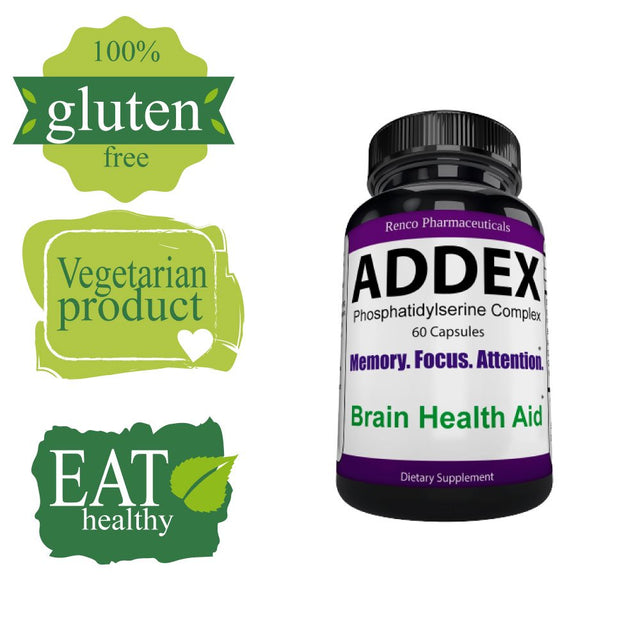 Addex Brain Booster Vitamins for Men & Women, Support Memory and Focus - Improve Brain Focus, Clarity & Memory Supplements for Seniors & Adults, Energy & Mood Booster 60 Count