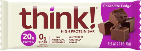 Thinkthin Protein Bar, Gluten Free Chocolate Fudge, 10 Count