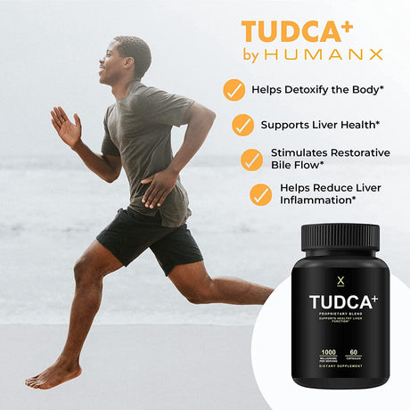 TUDCA+ 1000Mg (Tauroursodeoxycholic Acid) - Third Party Tested - Liver Support Supplement, 1000Mg per Serving, Liver Health Aid for Detox and Cleanse - TUDCA+ Proprietary Blend - by Humanx