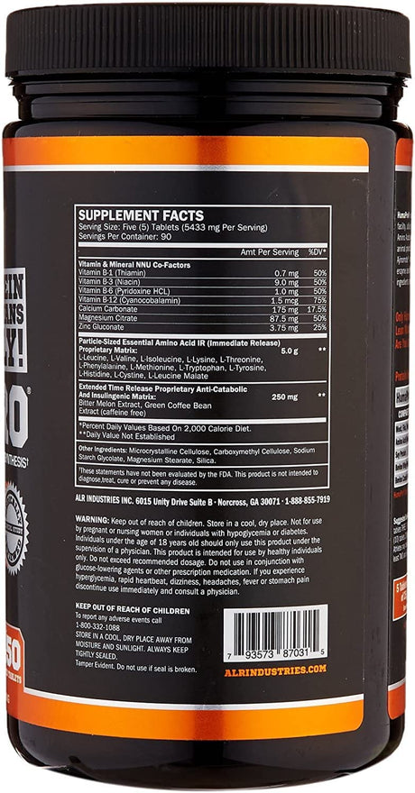 ALR Industries Humapro | Whole Food Protein Equivalent, Protein Matrix Formulated for Humans, Essential Amino Acids, Easy Digestion, Lean Muscle Gain | 450 Tablets/ 90 Serving