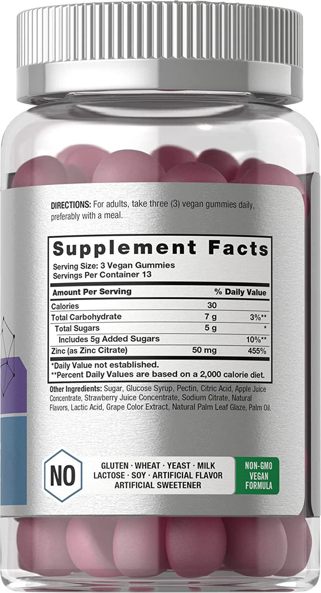 Zinc Gummies | 40 Count | Vegan, Non-Gmo, Gluten Free | Mixed Berry Flavor | by Horbaach