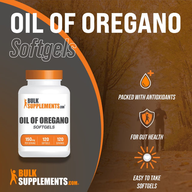 Bulksupplements.Com Oil of Oregano Softgels, 150Mg - Gut Health Supplements (120 Softgels - 120 Servings)