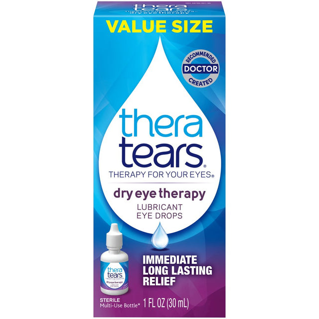 Theratears Dry Eye Therapy Lubricating Eye Drops for Dry Eyes, 1 Fl Oz Bottle