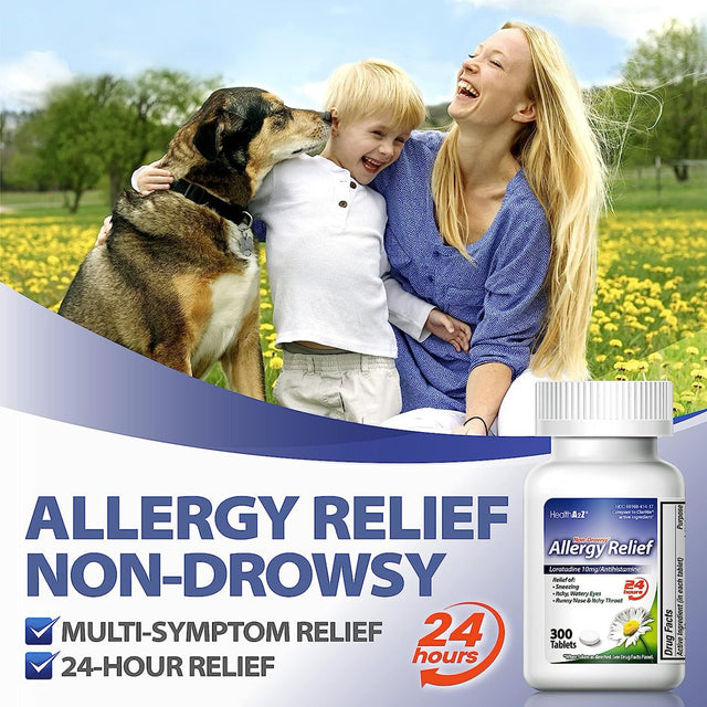 Healtha2Z®Non-Drowsy Allergy Relief | Loratadine 10Mg/Antihistamine | 300 Tablets