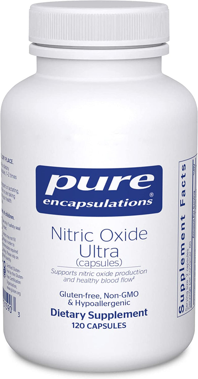 Pure Encapsulations Nitric Oxide Ultra (Capsules) - Supplement Supports Nitric Oxide Production, Healthy Blood Flow & Vascular Health - with L-Citrulline & Cranload Cranberry Extract - 120 Capsules