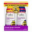 Zarbee'S Kids Cough + Immune Day/Night Value Pack for Children 2-6 with Dark Honey, Vitamin D & Zinc, 1 Pediatrician Recommended, Drug & Alcohol-Free, Mixed Berry Flavor, 2X4Fl Oz