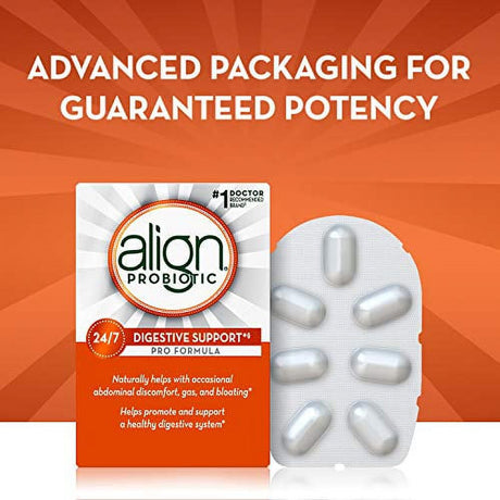 Align Probiotic Pro Formula, #1 Doctor Recommended Brand, Helps Soothe Occasional Gas, Abdominal Discomfort, Bloating to Support a Healthy Digestive System 24/7, 63 Capsules