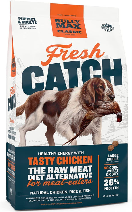 Classic Fresh Catch Chicken, Rice & Fish Recipe - Slow-Cooked, Nutritious Puppy & Dog Food, Large Kibble Wholesome Dog Food, Natural Dog Food W/Added Vitamins, Minerals, & Nutrients, 12 Lbs