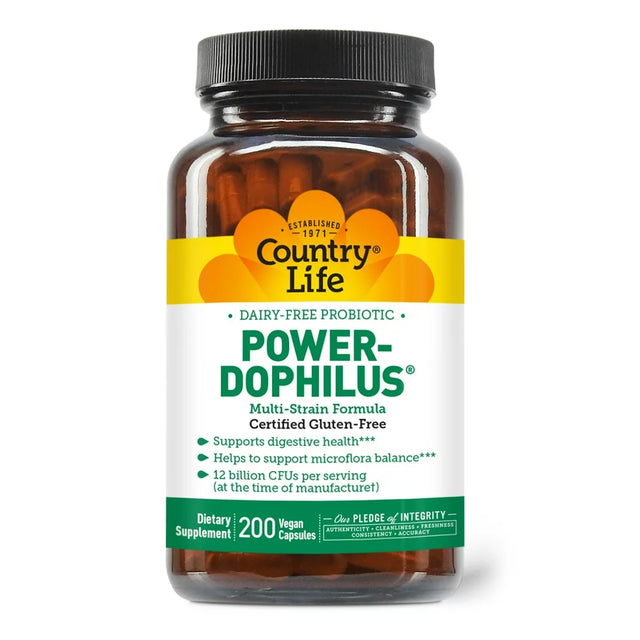 Country Life Dairy-Free Probiotic, Power-Dophilus, 200 Vegan Capsules