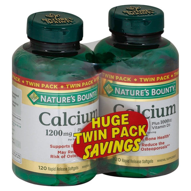 Nature'S Bounty Calcium plus Vitamin D3 120 Softgels Twin Pack -- 1200 Mg - 240 Rapid Release Softg