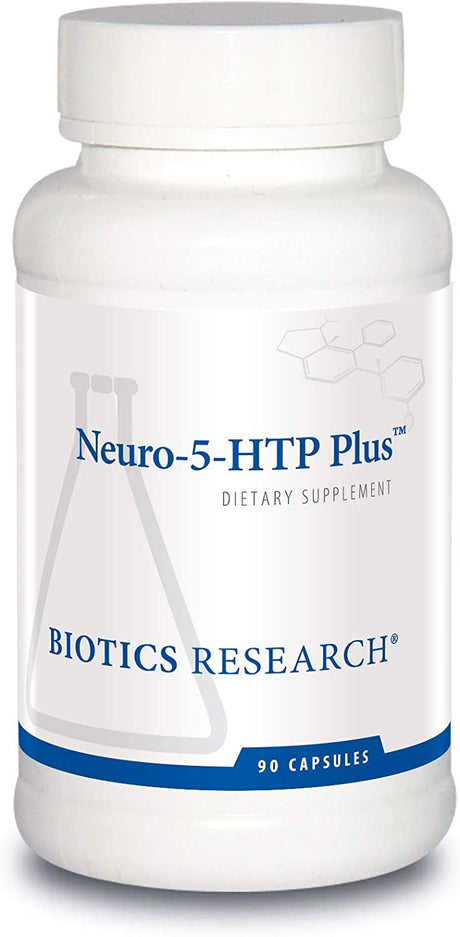 BIOTICS Research Neuro 5 HTP plus Neurological Support, Calm Brain Activity, Healthy Sleep Patterns, Overall Sense of Well-Being, Promotes Relaxation, Serotonin Precursor, L Theanine. 90 Caps