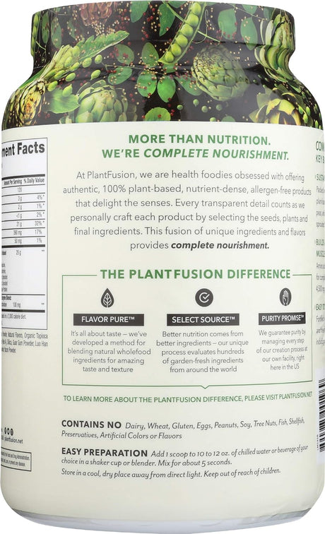 Plantfusion, Protein Plant Powder Complete Chocolate, 31.75 Ounce