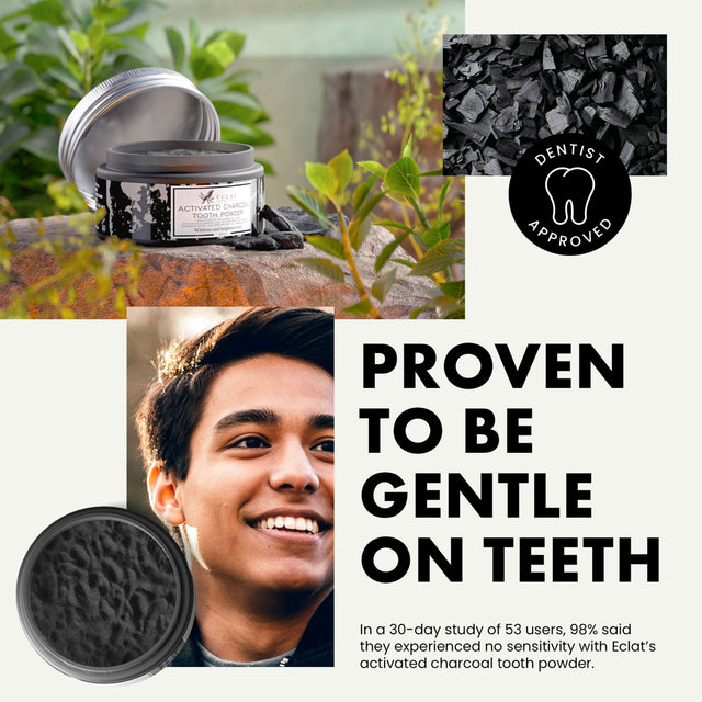 𝗪𝗶𝗻𝗻𝗲𝗿 𝟮𝟬𝟮𝟯* Eclat Activated Charcoal Tooth Powder, Teeth Whitening Oral Care, 2.02 Oz