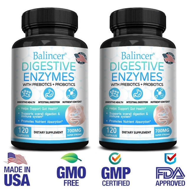 Balincer Digestive Enzyme Supplement - 700 Mg - Vegetarian Formula for Gut Health, Digestive & Immune Support