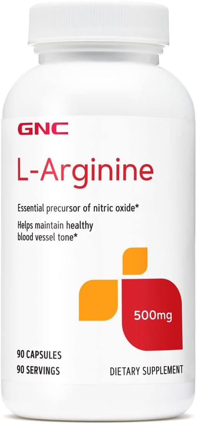 GNC L-Arginine 500Mg, 90 Capsules, Increases Nitric Oxide Productioin