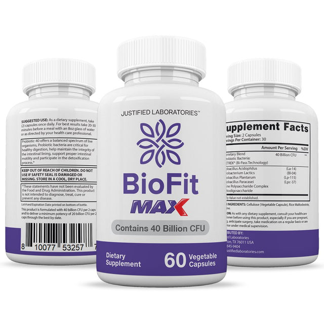 (2 Pack) Biofit Max Probiotic 40 Billion CFU Supplement for Men and Women 1200 Capsules