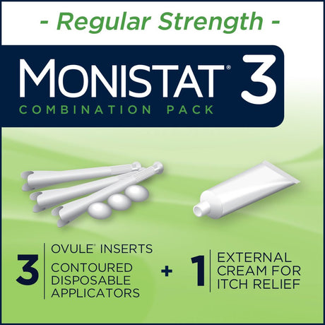 Monistat 3 Day Yeast Infection Treatment, 3 Miconazole Ovule Inserts & External Anti-Itch Cream