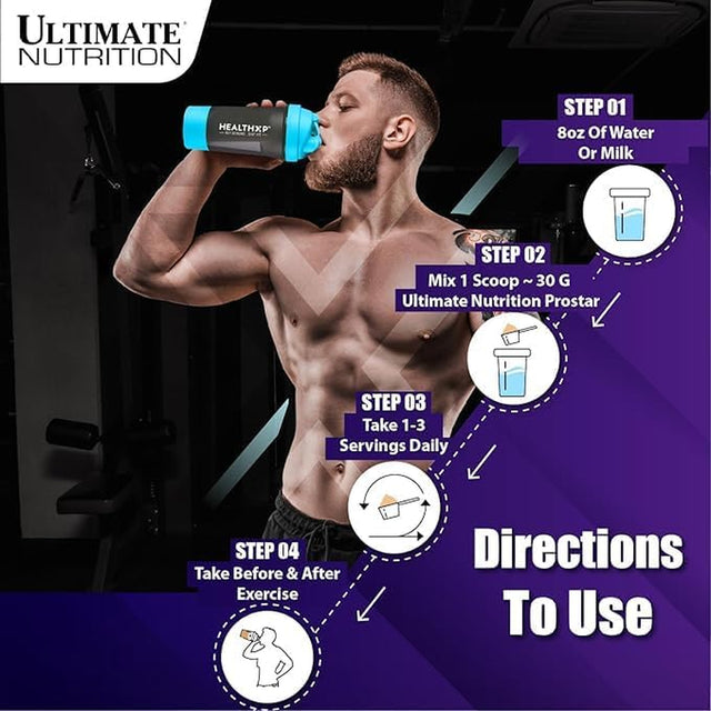 Ultimate Nutrition Prostar Whey Protein Powder, Low Carb Protein Shake with Bcaas, Blend of Whey Protein Isolate Concentrate and Peptides, 25 Grams of Protein, Keto Friendly, 5 Pounds, Vanilla Crème