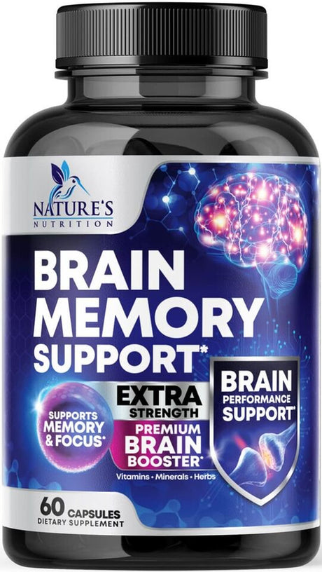 Brain Booster Nootropic Supplement 1000Mg Support Focus Energy Memory & Clarity 60 Capsule