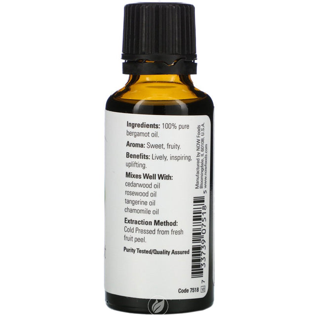 NOW Essential Oils Bergamot Oil 1 Oz