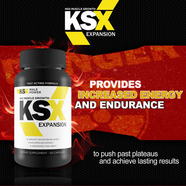 KSX Expansion - Muscle Expansion & N02 Muscle Growth Formula - Enhance Bloodflow - Preactivity/Preworkout Performance - Improve Nutrient Delivery - L-Arginine Supplement - Ksx Male Supplement