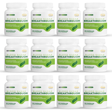 12 Pack Blood Sugar Breakthrough, Blood Sugar Support-60 Capsules X12