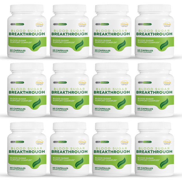 12 Pack Blood Sugar Breakthrough, Blood Sugar Support-60 Capsules X12