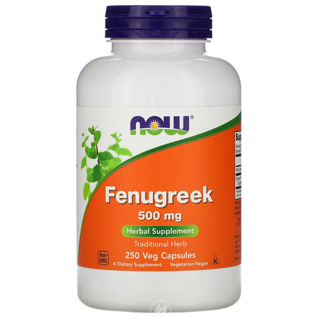 NOW FENUGREEK 500Mg 250 VCAPS, Pack of 2