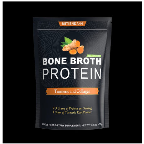 Bone Broth Superfood Ancient Protein Organic Tumeric & Collagen Peptides Bovine Bone Unflavored Premium , Keto & Paleo Friendly Nutrition,Non-Gmo,Gluten Free Supports Joints & Gut Health New - 16.57Oz