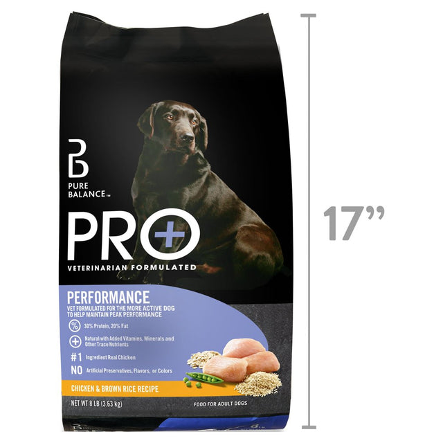 Pure Balance Pro+ Performance Chicken & Brown Rice Recipe Dry Dog Food, 8 Lbs