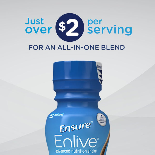 Ensure Enlive Advanced Nutrition Shake with 20 Grams of High-Quality Protein, Meal Replacement Shakes, Milk Chocolate, 8 Fl Oz, 16 Count