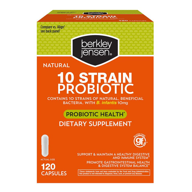 Berkley Jensen Natural 10-Strain Probiotic Dietary Supplement, 120 Ct.