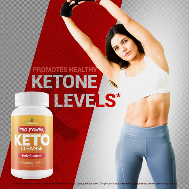 PRO POWER KETO CLEANSE - PLANT BASED BODY CLEANSE W/ PROBIOTICS - KETO CLEANSE to AID HEALTHY KETONE LEVELS for ENERGY - SUPPORT NUTRIENT ABSORPTION & DETOXIFICATION - PROMOTE BODY HEALTH & WELLNESS