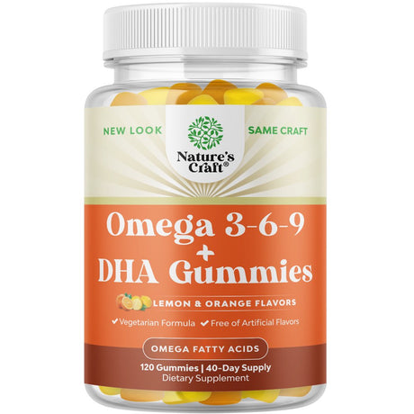 Vegetarian Omega 3 Gummies for Adults - Vegetarian Omega 3 6 9 DHA Gummies for Brain Bone and Heart Health and Joint Support - Burpless Fish Free Plant Based Omega 3 Supplement for Men and Women